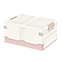 Ящик пластиковый складной белый, дно розовое, 480х360х240 мм в Новороссийске