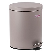 Ведро-контейнер для мусора (урна) с педалью LAIMA Classic, 12 л, серое, матовое, металл, со съемным внутренним ведром