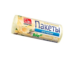 Мешки для мусора 30 л, ароматизированные, Ваниль, бежевые, в рулоне 20 шт., ПНД, 9 мкм, 560х530 мм, GRIFON Aroma, 101-020 V в Новороссийске