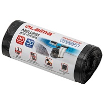 Мешки для мусора 20 л, черные, в рулоне 30 шт., ПНД, 8 мкм, 500х450 мм, LAIMA, 601376 в Новороссийске