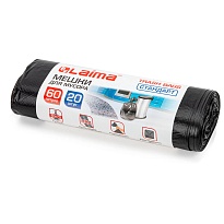 Мешки для мусора 60 л, черные, в рулоне 20 шт., ПНД, 10 мкм, 700х600 мм, LAIMA, 601381 в Новороссийске