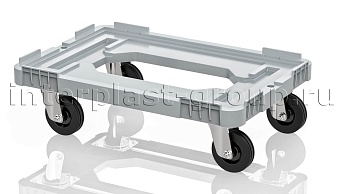 Тележка пластиковая с отверстием без тормозов усиленная серая в Новороссийске