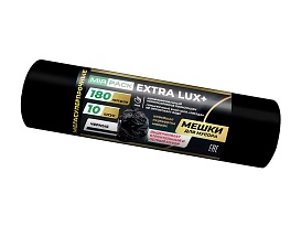 Мешки для мусора 180 л, черные, в рулоне 10 шт., ПВД, 60 мкм, 1100х930 мм, EXTRA LUX+, 1801098 в Новороссийске