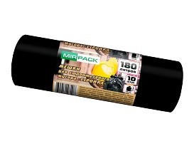 Мешки для мусора 180 л, ароматизированные, черные, в рулоне 10 шт., ПВД, 70 мкм, 1100х930 мм, СТРОЙКА, S18010110 в Новороссийске