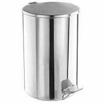 Ведро для мусора с педалью, усиленное, Титан, 20 л, кольцо под мешок, нержавеющая сталь, хром в Новороссийске