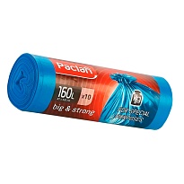 Мешки для мусора 160 л, синие, в рулоне 10 шт., ПВД, 21 мкм, 1200х870 мм, PACLAN Big&Strong, 604075 в Новороссийске