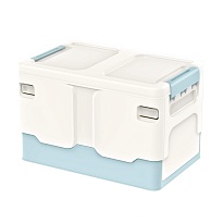 Ящик пластиковый складной белый, дно голубое, 370х240х240 мм в Новороссийске