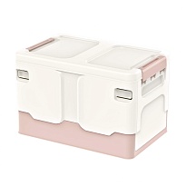 Ящик пластиковый складной белый, дно розовое, 370х240х240 мм в Новороссийске