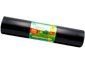 Мешки для мусора 280 л, ароматизированные, черные, в рулоне 10 шт., ПВД 110 мкм, 1400х930 мм, Добрыня, Dob28010black в Новороссийске Мешки для мусора 280 л, ароматизированные, черные, в рулоне 10 шт., ПВД 110 мкм, 1400х930 мм, Добрыня, Dob28010black в Новороссийске