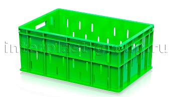 Ящик для молока, мяса, овощей и фруктов малая перфорация дно сплошное светло-зеленый в Новороссийске