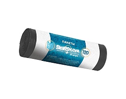 Мешки для мусора 120 л, черные, в рулоне 10 шт., ПНД, 14 мкм, 1100х700 мм, SIBIRSKAYA, 101-008 S в Новороссийске