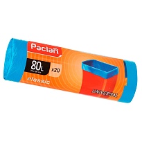 Мешки для мусора 80 л, синие, в рулоне 20 шт., ПНД, 12 мкм, 900х700 мм, PACLAN Classic, 606335 в Новороссийске
