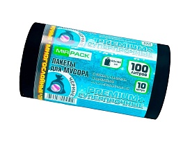 Мешки для мусора 100 л, черные, в рулоне 10 шт., ПВД, 70 мкм, 1000х600 мм, PREMIUM+, 1001076 в Новороссийске