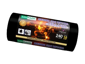 Мешки для мусора 240 л, ароматизированные, черные, в рулоне 10 шт., ПВД 40 мкм, 1500х1100 мм, СИЛАЧИ, sil24011110 в Новороссийске