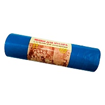 Мешки для мусора 100 л, с завязками, синие, в рулоне 10 шт., ПВД, 40 мкм, 840х670 мм, Концепция Быта Vitalux, 604933 в Новороссийске